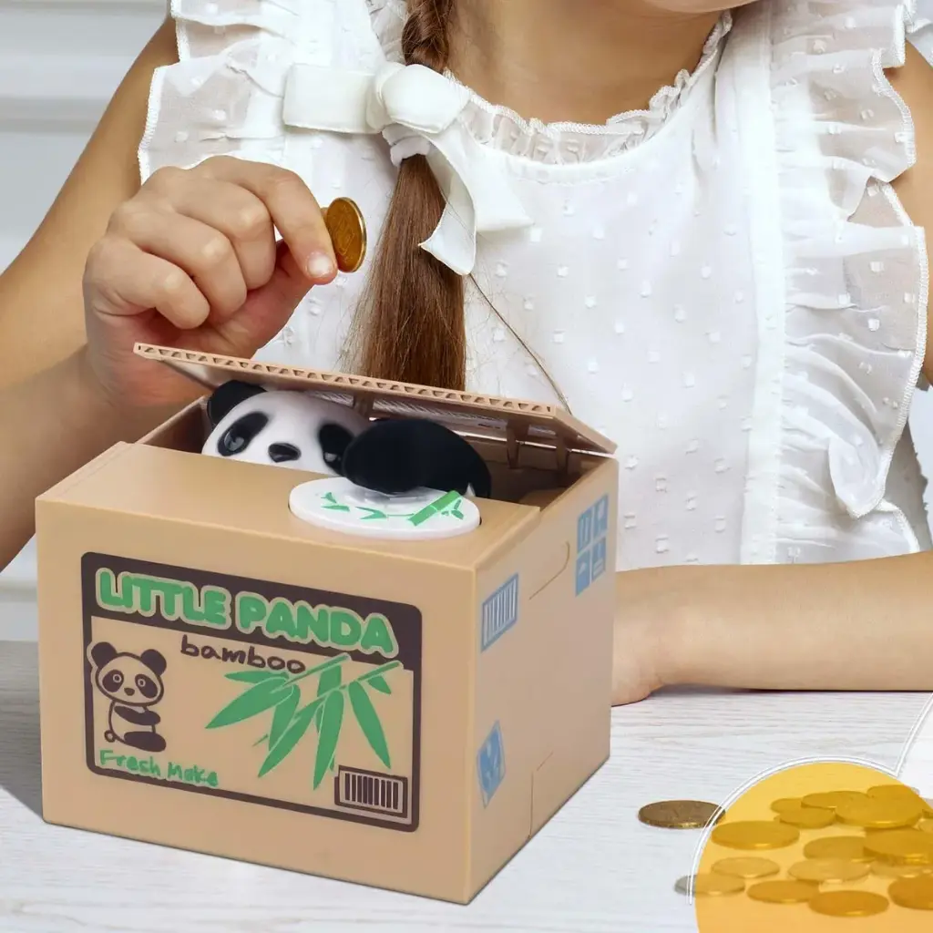 Alcancía Para Niños Automatica Panda Caja Ahorro Movimiento