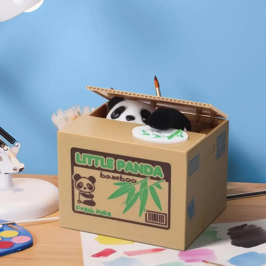 Alcancía Para Niños Automatica Panda Caja Ahorro Movimiento