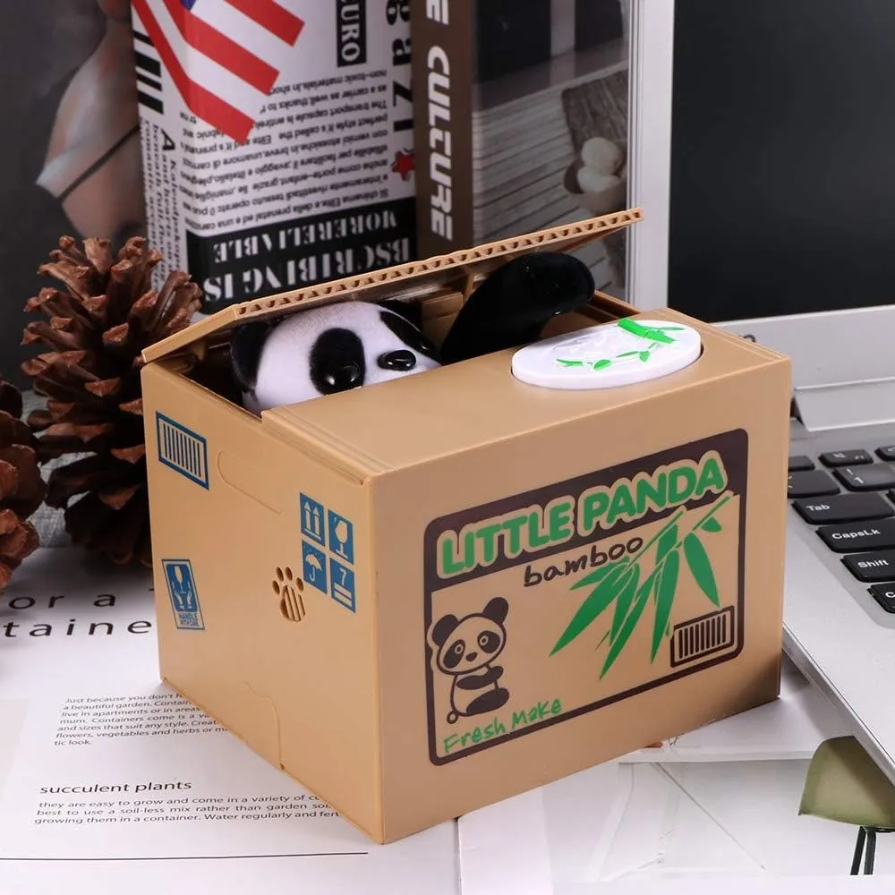 Alcancía Para Niños Automatica Panda Caja Ahorro Movimiento