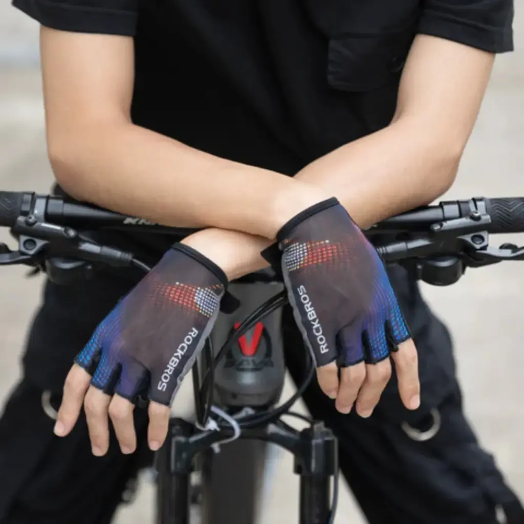 Guantes Ciclismo Rockbros De Medio Dedo Con Gel Acolchado