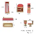 Set Muebles Madera Baño Bathroom 5 Piezas Juguete Casa