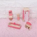 Set Muebles Madera Baño Bathroom 5 Piezas Juguete Casa