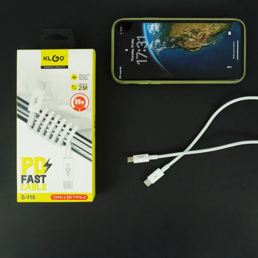 Cable De Carga Rápida 66w Tipo C A Tipo C 2 Metros Calidad A