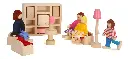 Set Muebles Madera Living Lounge Room 14 Piezas Juguete