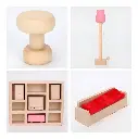 Set Muebles Madera Living Lounge Room 14 Piezas Juguete