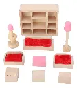 Set Muebles Madera Living Lounge Room 14 Piezas Juguete