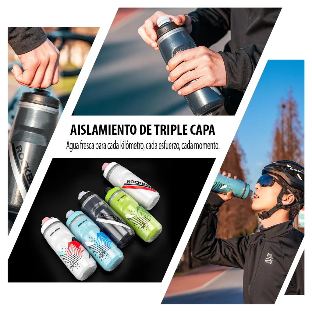 Botella Deportiva Caramañola Térmica Rockbros Ciclismo