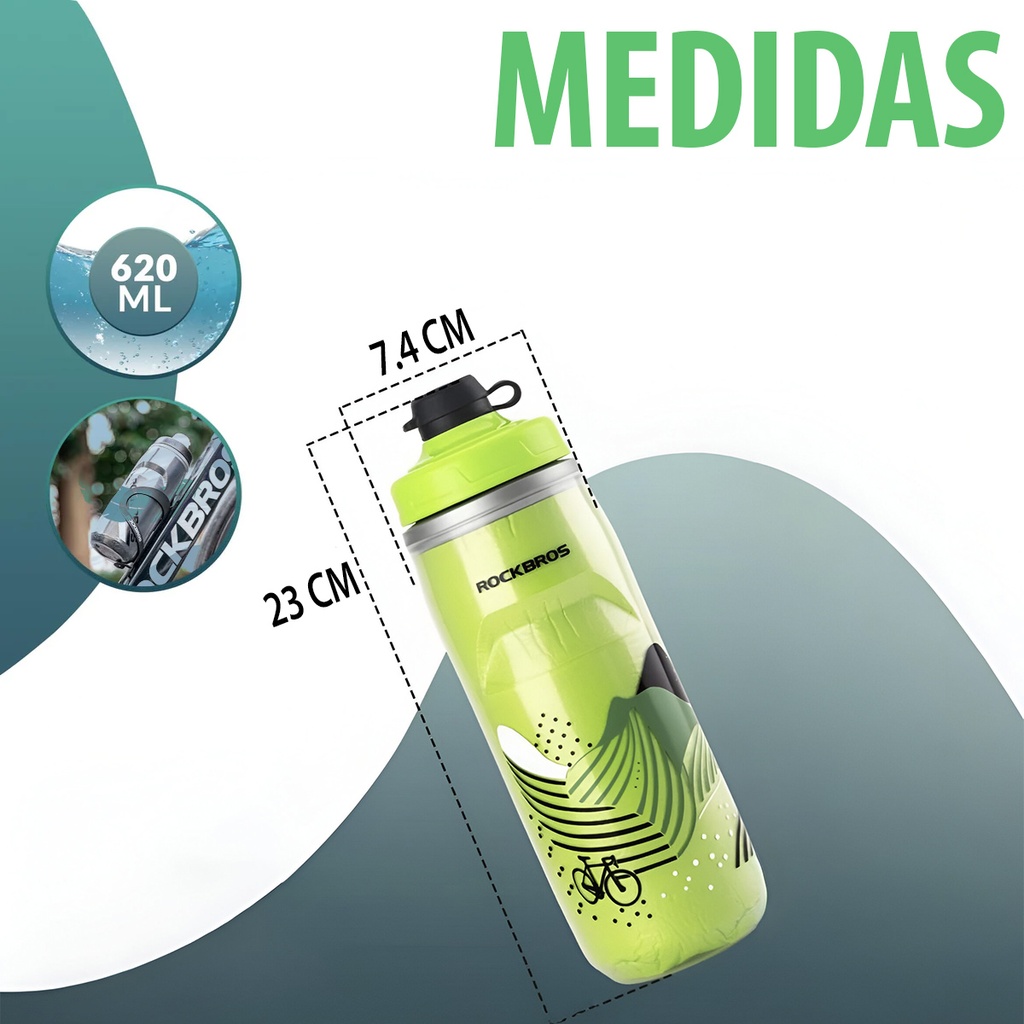 Botella Deportiva Caramañola Térmica Rockbros Ciclismo