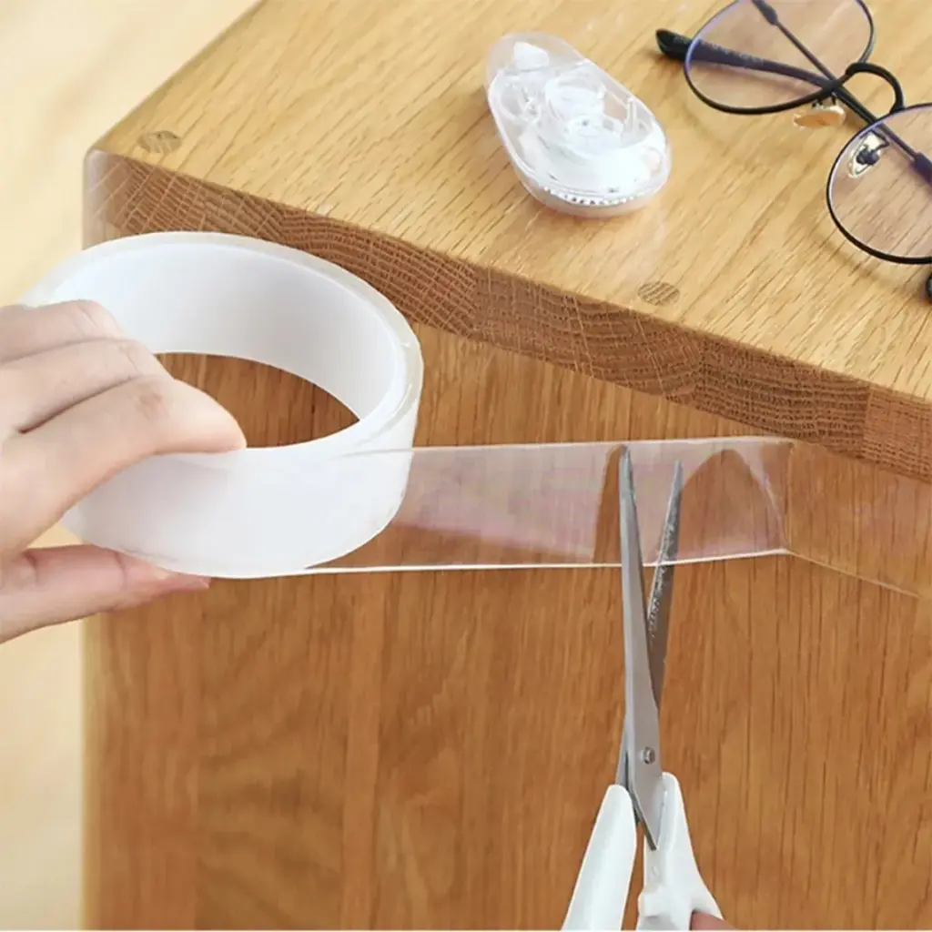 Cinta De Nano Gel Lavable Doble Faz Transparente 3 Metros