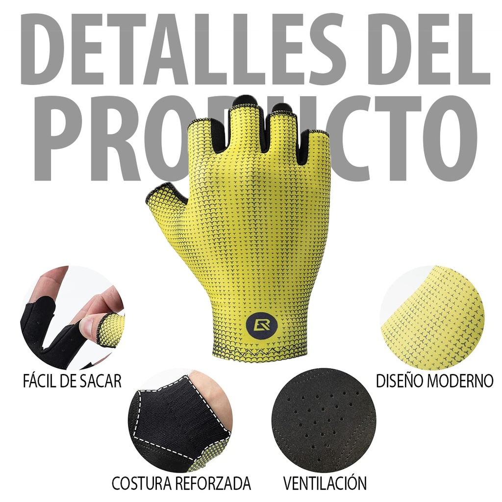 Guantes Medio Dedo Rockbros Ciclismo Ventilados Deportivos