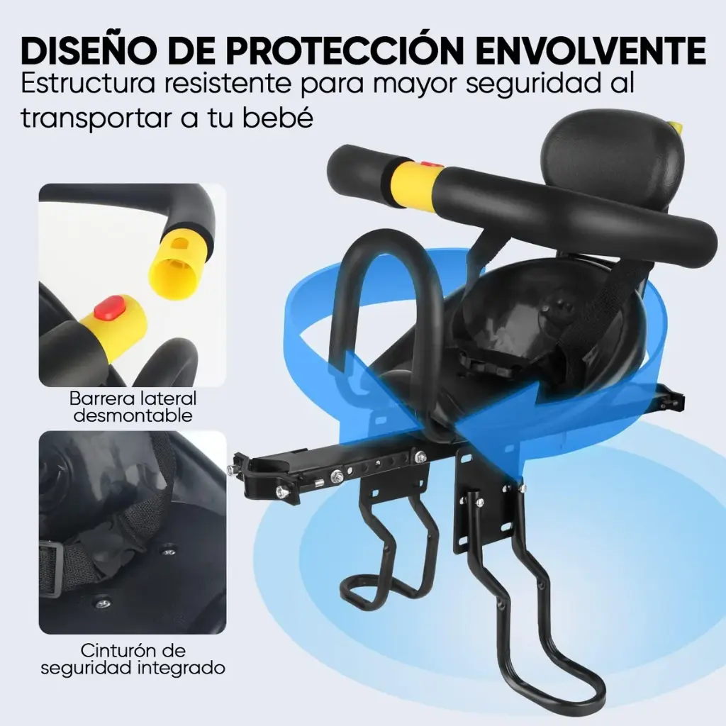 Silla Niño Para Bici Frontal C/posapié - La Más Segura