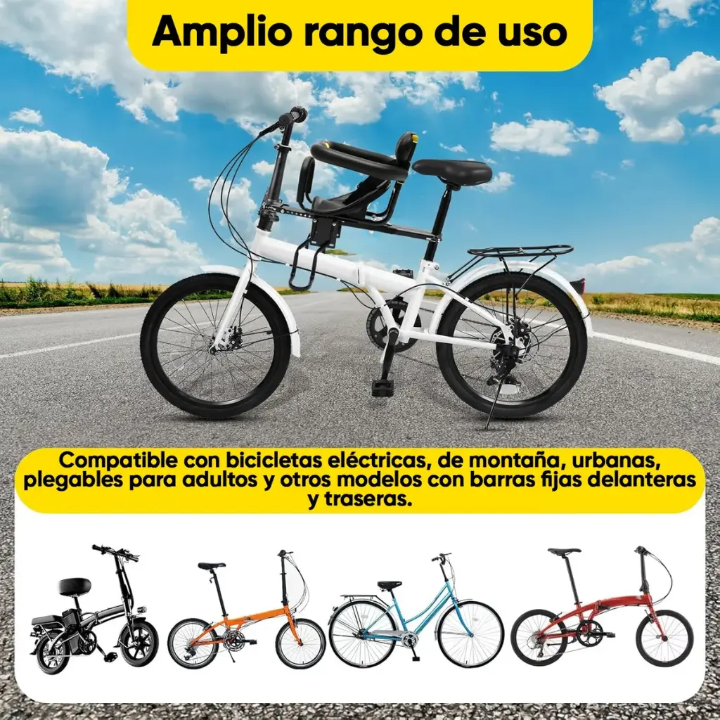 Silla Niño Para Bici Frontal C/posapié - La Más Segura
