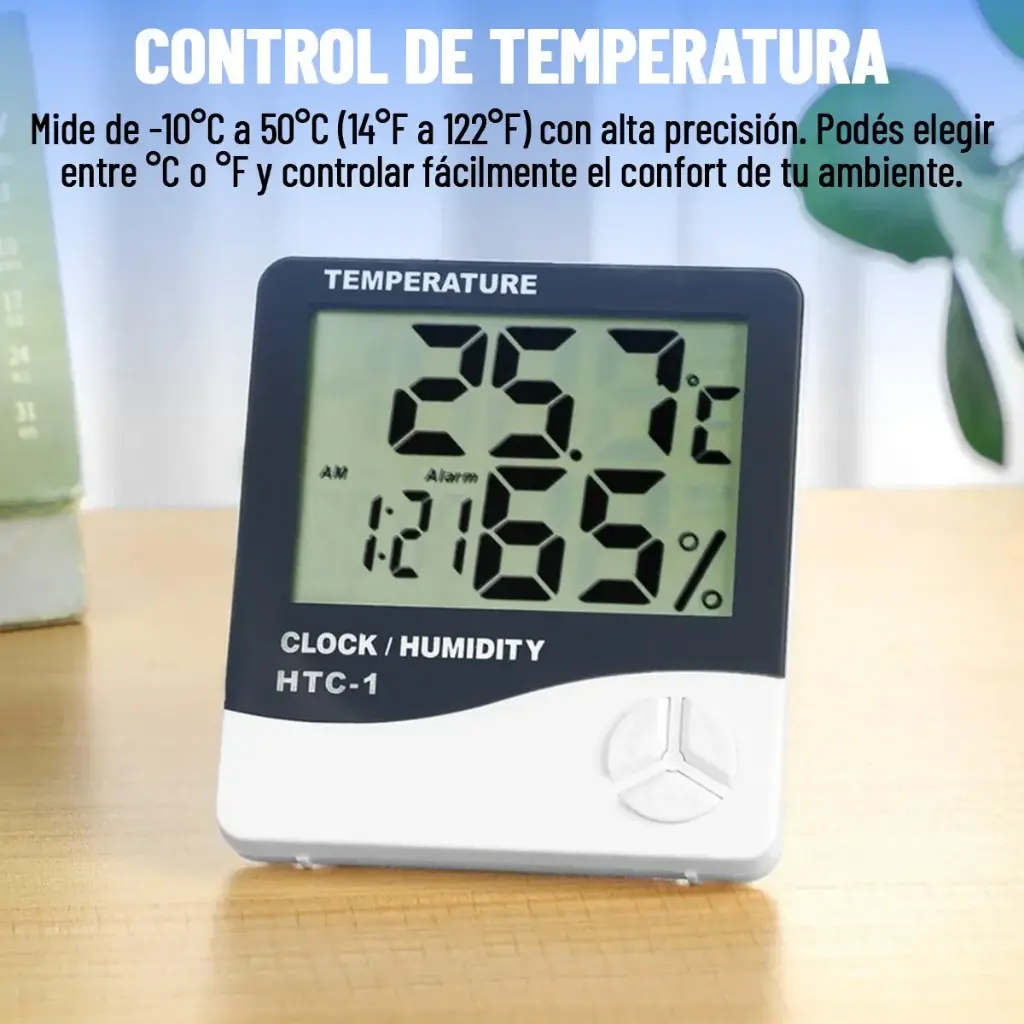 Reloj Termometro Temperatura Higrometro Humedad Alarma Ql ®