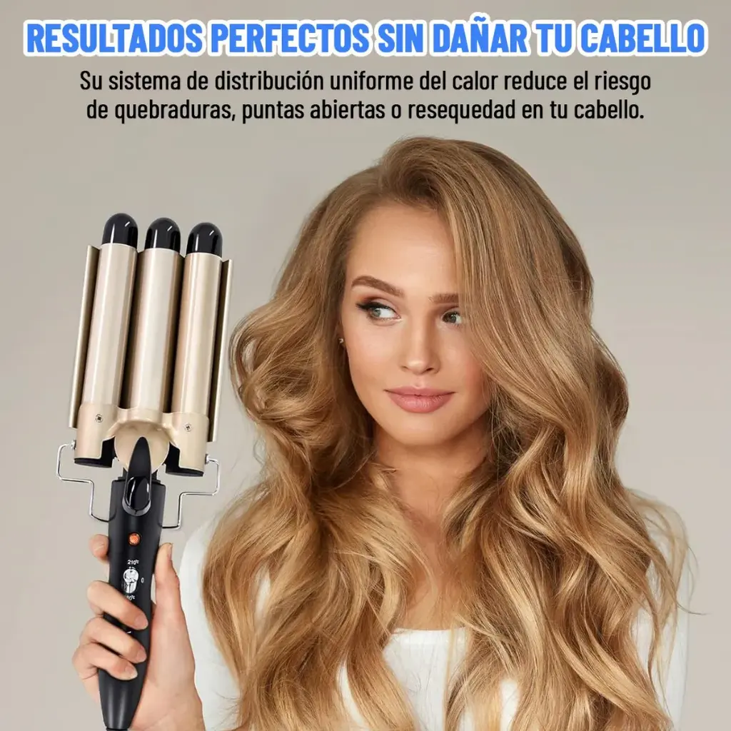 Buclera Rizador Ondulador Triple Barril Ondas Pelo Cabello ®