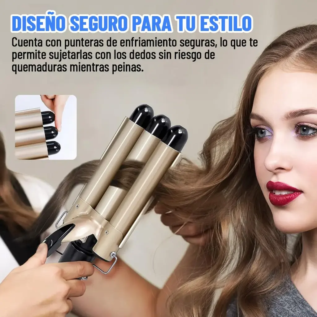 Buclera Rizador Ondulador Triple Barril Ondas Pelo Cabello ®