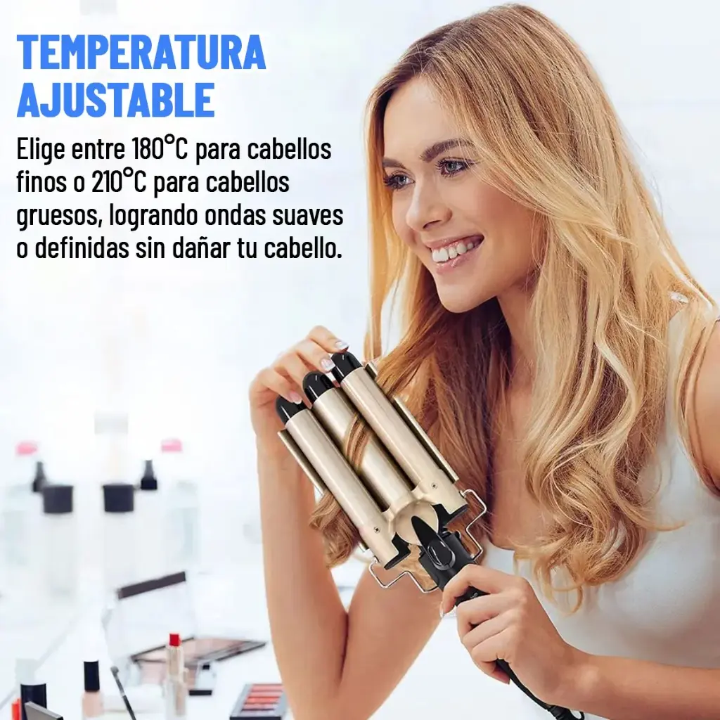 Buclera Rizador Ondulador Triple Barril Ondas Pelo Cabello ®