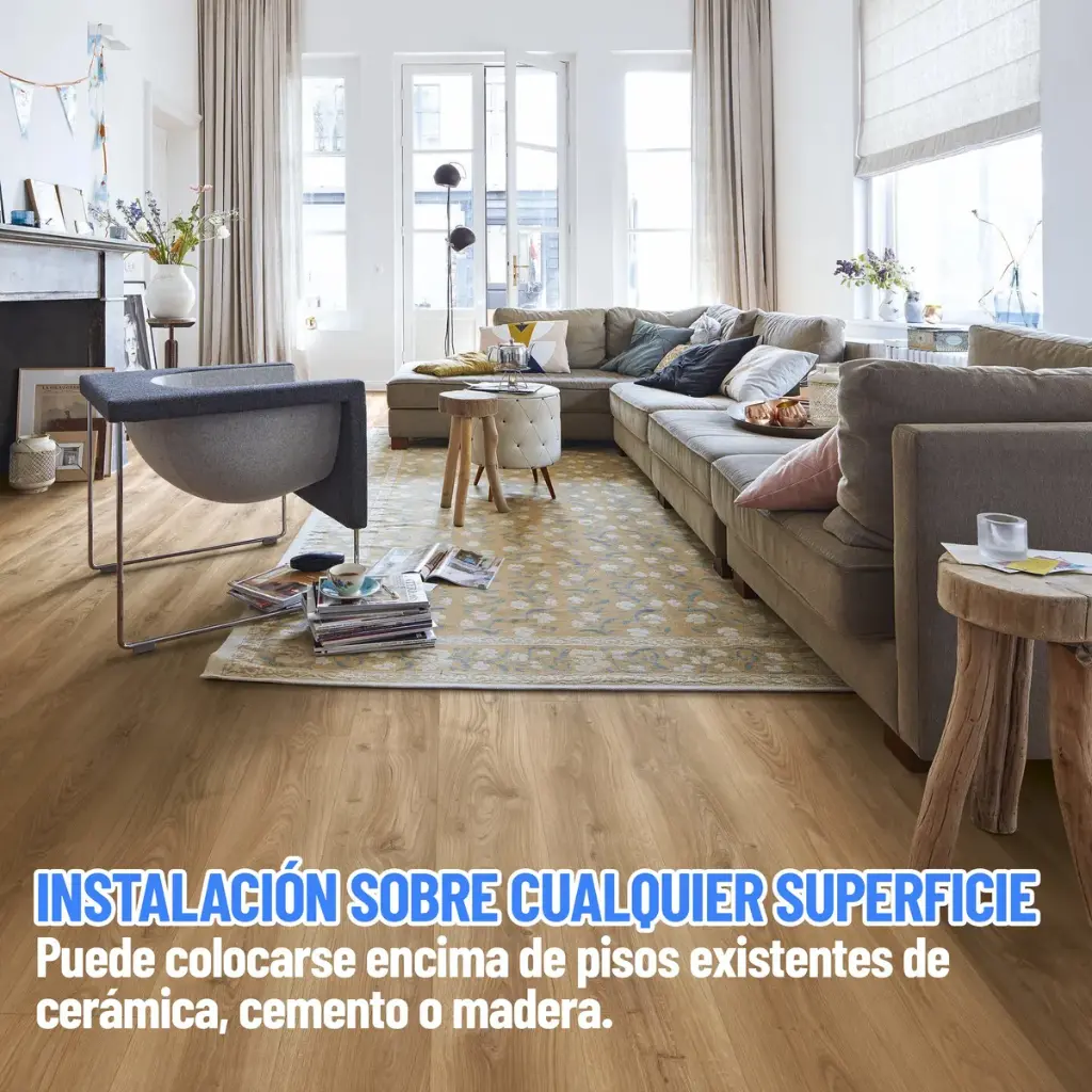 Piso Vinílico Click Encastrable Alto Tránsito Con Manta 5mm®