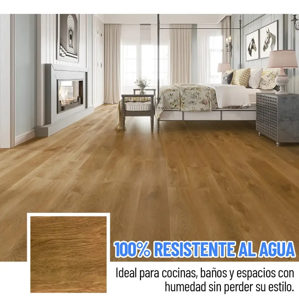 Piso Vinílico Click Encastrable Alto Tránsito Con Manta 5mm®