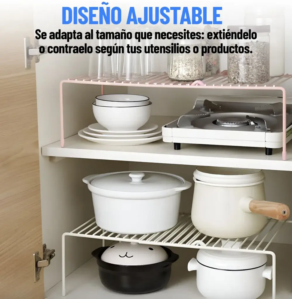  Estante Organizador Alacena Extensible Cocina Baño Separador 