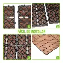 Baldosa Piso Deck Modular Wpc 30x30cm Encastrable Exterior