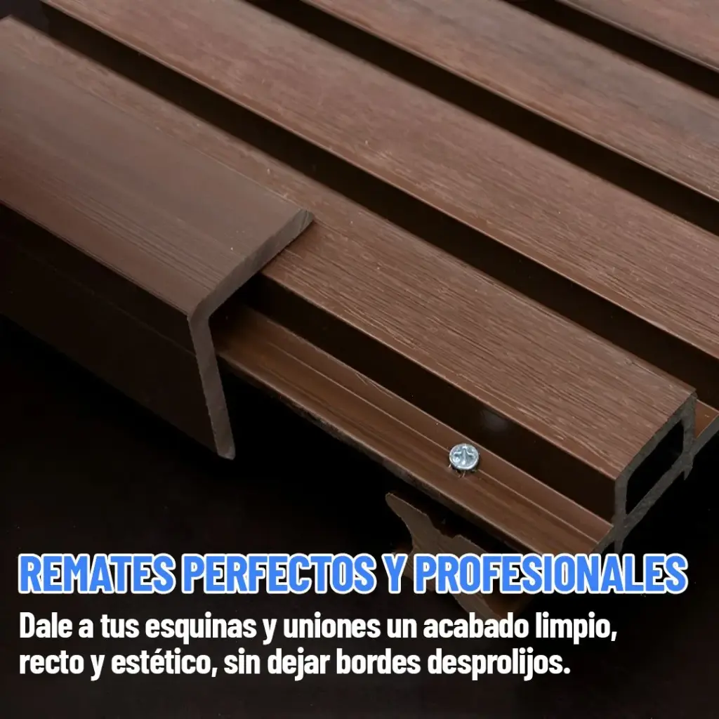 Perfil Angulo Recto Para Panel Wpc Revestimiento Pared Ql ®
