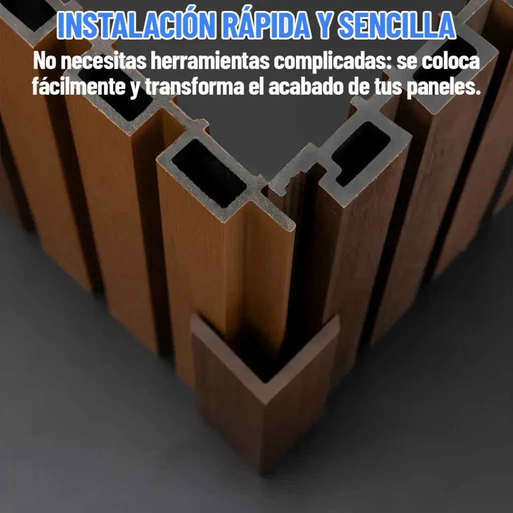 Perfil Angulo Recto Para Panel Wpc Revestimiento Pared Ql ®