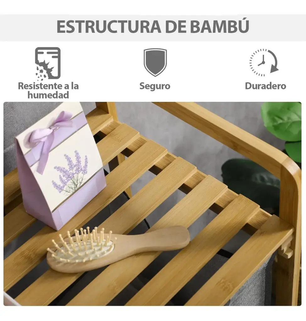 Canasto Cesto Ropa Lavandería 2 Compartimentos Extraíbles Ql