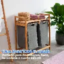 Canasto Cesto Ropa Lavandería 2 Compartimentos Extraíbles Ql