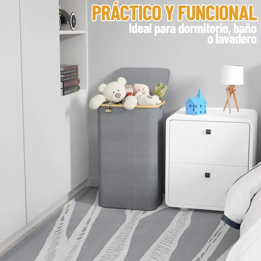 Canasto Cesto Para Ropa Con Tapa Organizador Baño Plegable ®