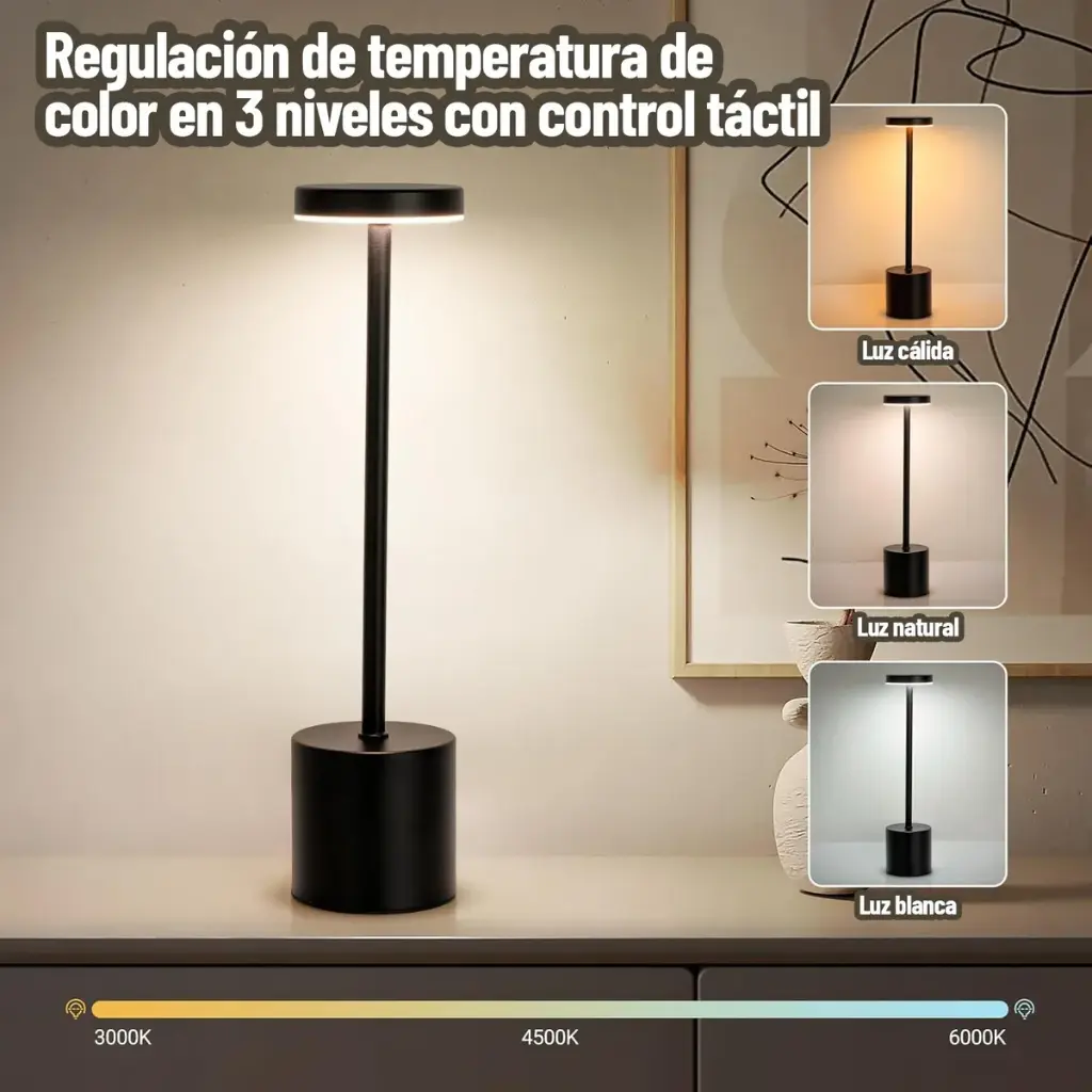 Lampara Para Escritorio Led Regulable Al Tacto Inalambrica
