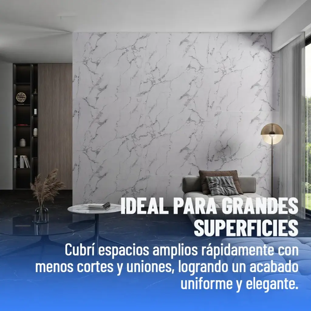 Placa Pvc Símil Mármol 2,44x1,22m 3mm Resistente Agua Calor®