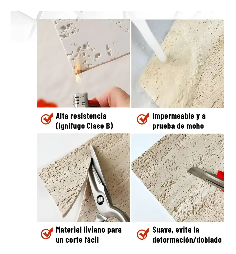 Placa Autoadhesiva Pared Textura Revestimiento 120x60 Ql ® 