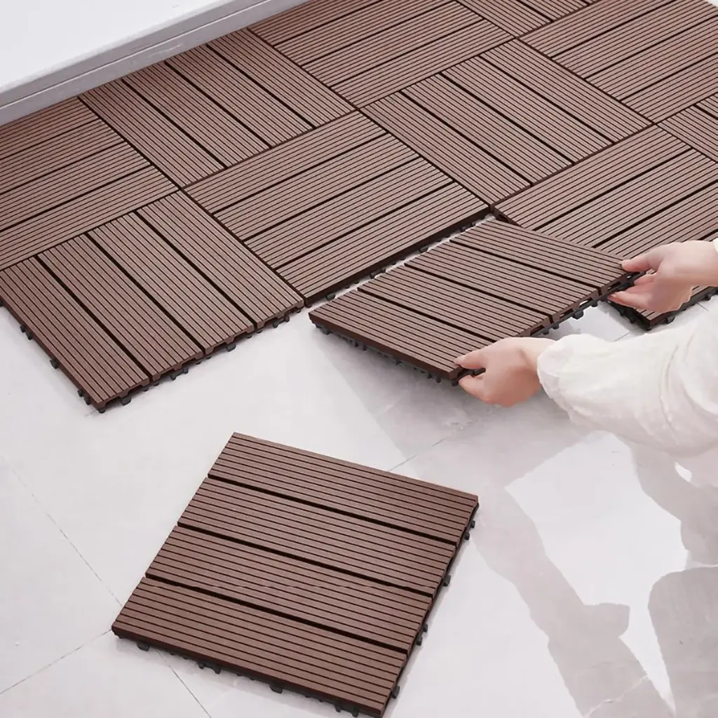 Baldosa Piso Deck Modular Wpc 30x30cm Encastrable X20 Ql ®