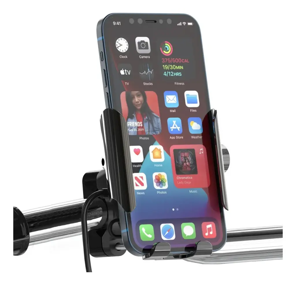 Soporte Celular Moto C/ Cargador Usb En Aluminio Muy Fuerte