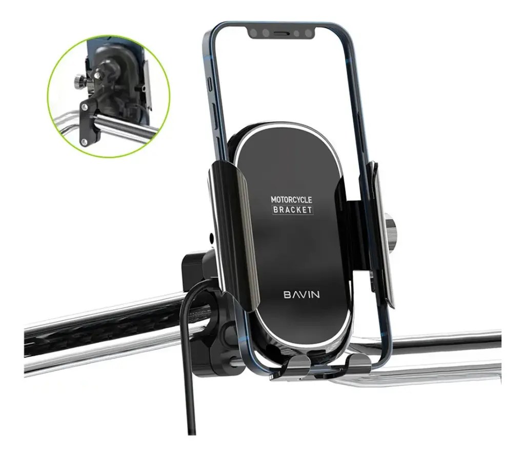 Soporte Celular Moto C/ Cargador Usb En Aluminio Muy Fuerte