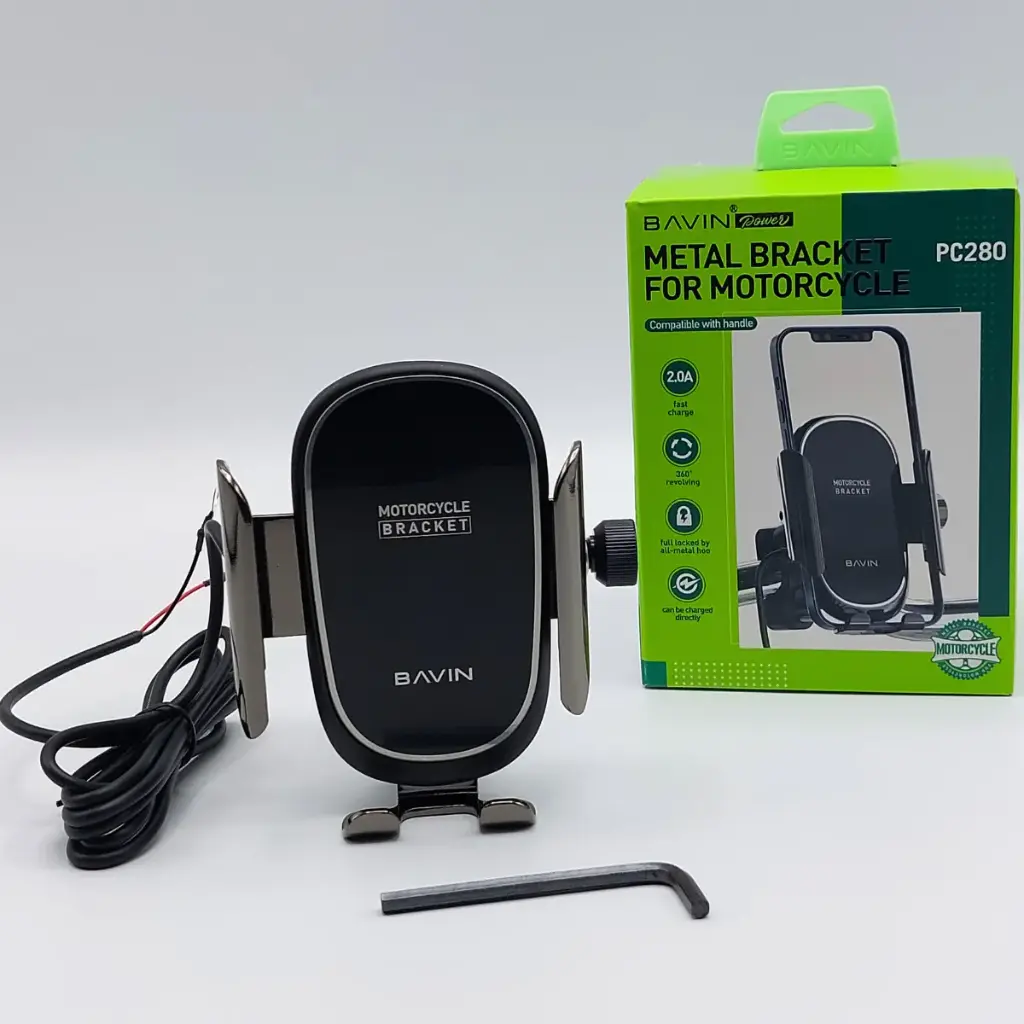 Soporte Celular Moto C/ Cargador Usb En Aluminio Muy Fuerte