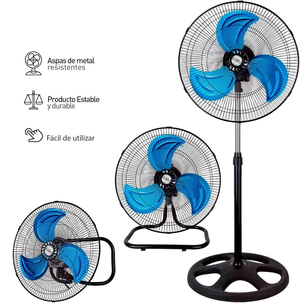 Ventilador De Pie Industrial 3 Velocidades 3 Aspas Calidad ®