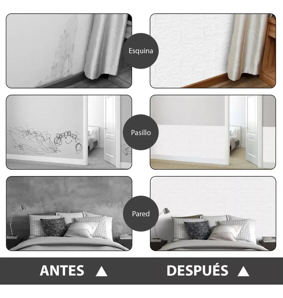 Revestimiento Pared Adhesivo Facil Colocacion Piedra X5 Un