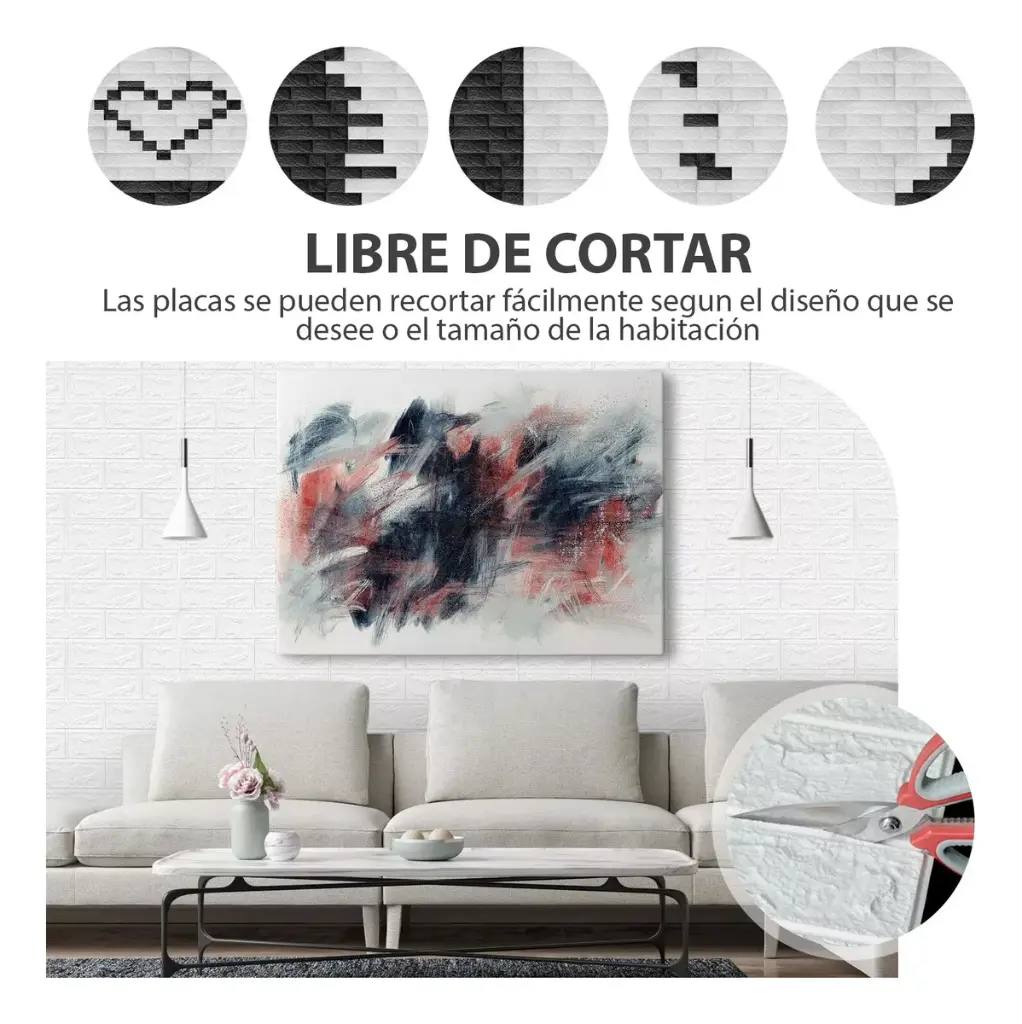 Revestimiento Pared Adhesivo Facil Colocacion Piedra X5 Un