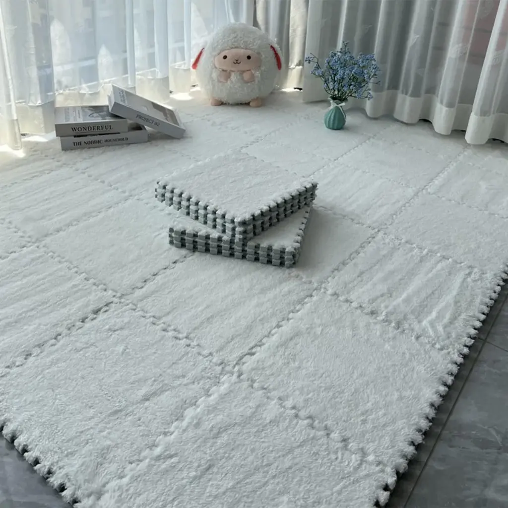 Alfombra Antigolpe Goma Eva Shaggy Piso Encastrable Pack X50