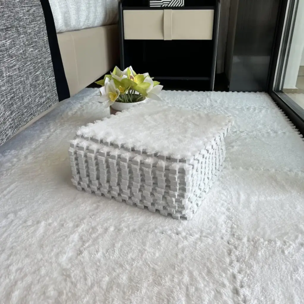 Alfombra Shaggy Piso Felpudo Dormitorio Encastrable Pack X10