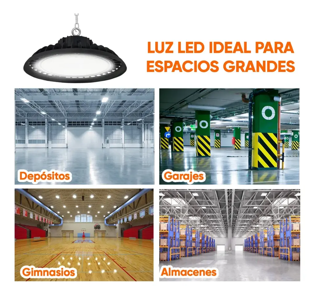 Foco Techo Led Para Galpon Deposito 100w Ip65 Luz Ufo