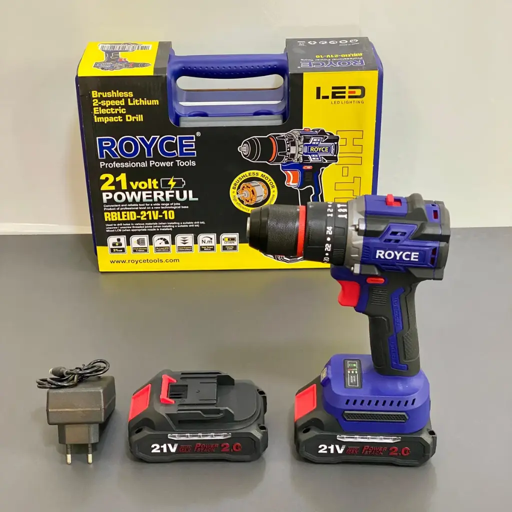 Taladro Atornillador Inalámbrico Royce 21v 2 Baterías 10mm