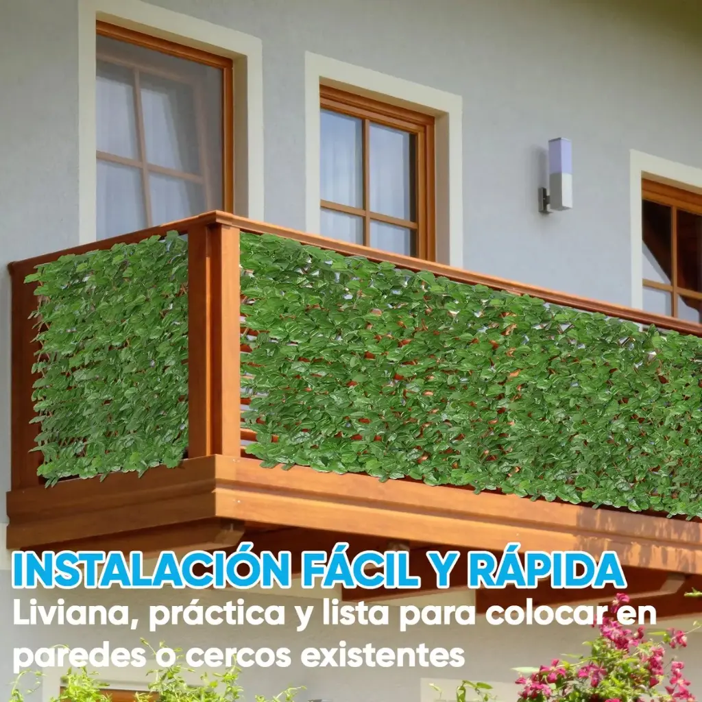 Enredadera Cerco Artificial Celosía Extensible Plegable 2mts 