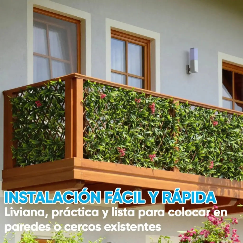 Cerco Madera Extensible Hojas Artificial Plegable Jardin 2 M 