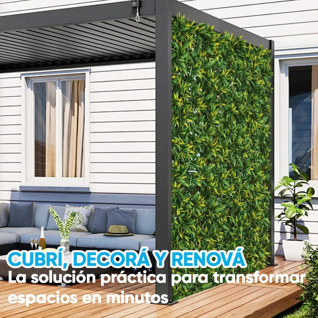 Cerco Madera Extensible Hojas Artificial Plegable Jardin 2 M 