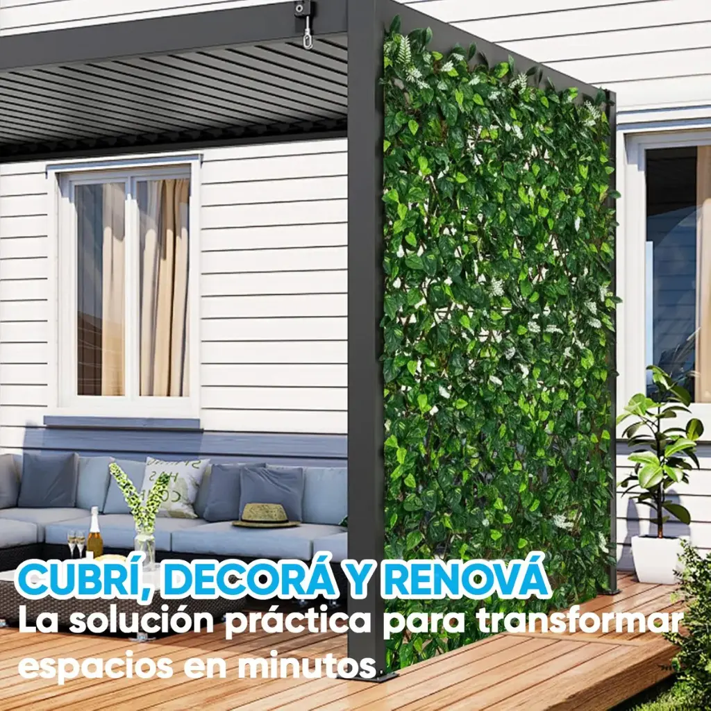 Cerca Madera Extensible Enredadera Artificial Plegable Hojas 