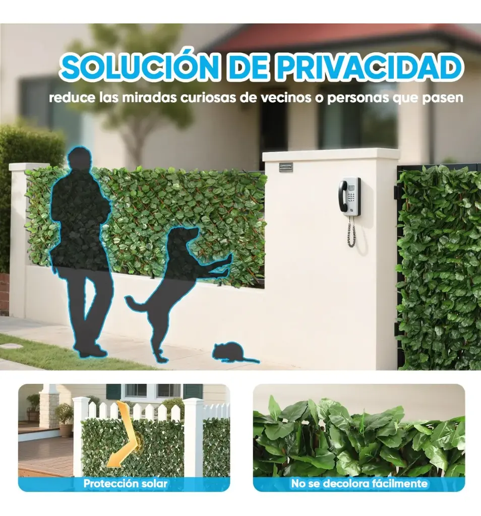 Cerca Madera Extensible Enredadera Artificial Plegable Hojas 