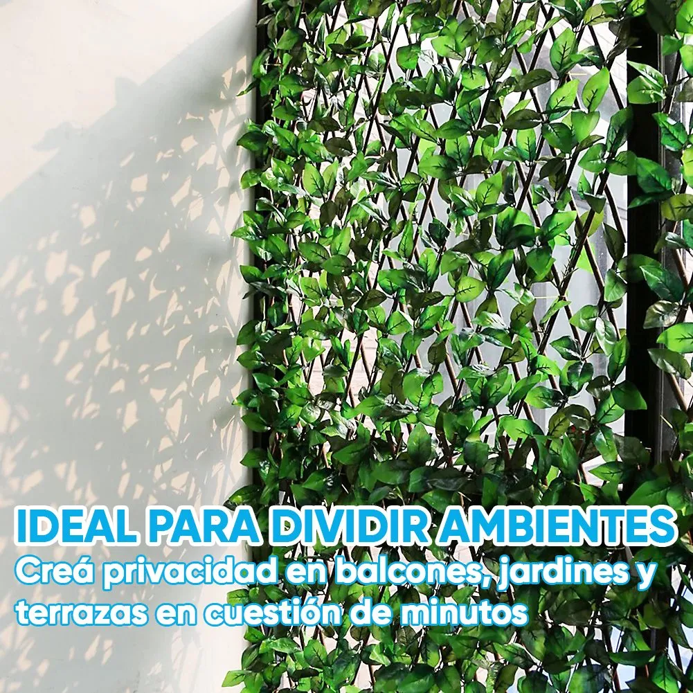Cerca Madera Extensible Enredadera Artificial Plegable Hojas 