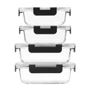 Juego 4 Piezas De Tarros Tapper Hermeticos Vidrio Premium QL